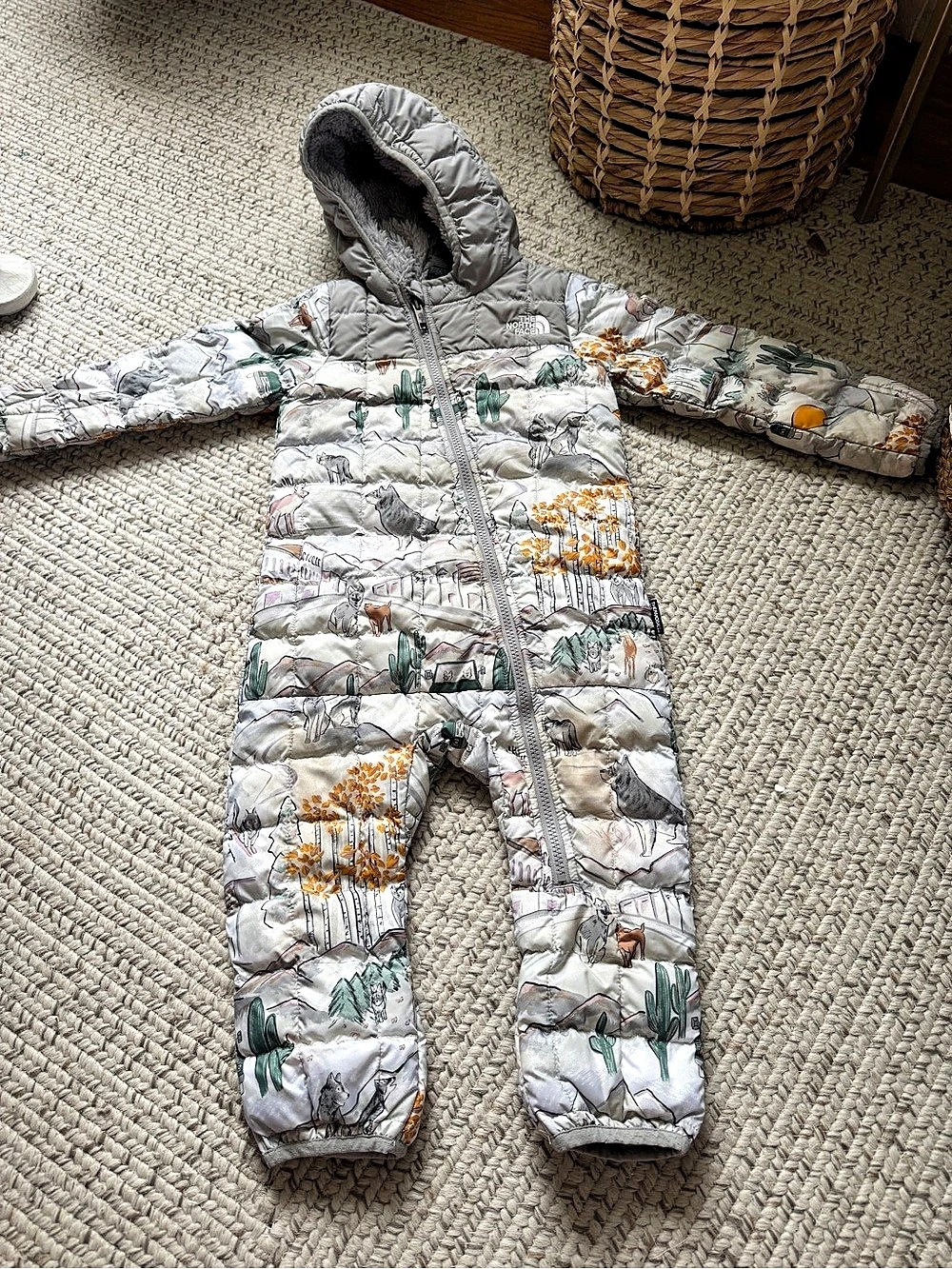 The North Face Baby Hooded Animal Print One-Piece 12-24M